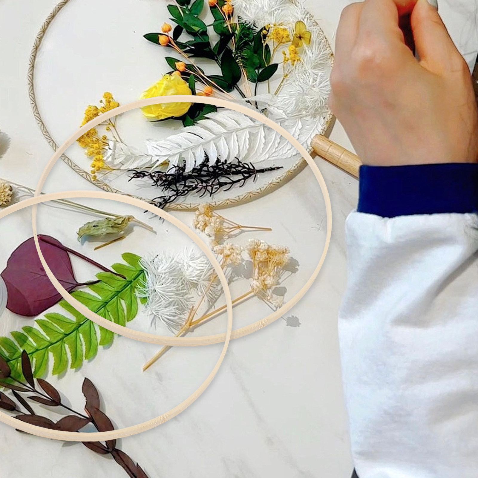Embroidery Hooping - 10 قطع من حلقات التطريز الخشبية