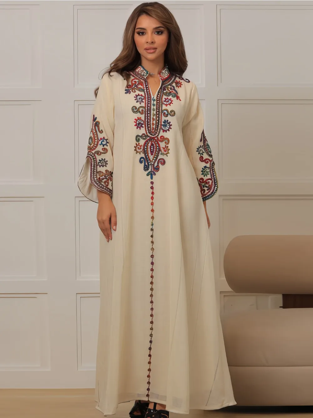 Embroidery Arabic - عباية إسلامية للنساء فساتين الحفلات مطرزة