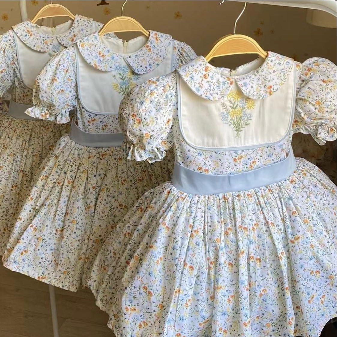 Embroidery Yellow Flower - 0-12Y طفلة الصيف زهرة التطريز التركية