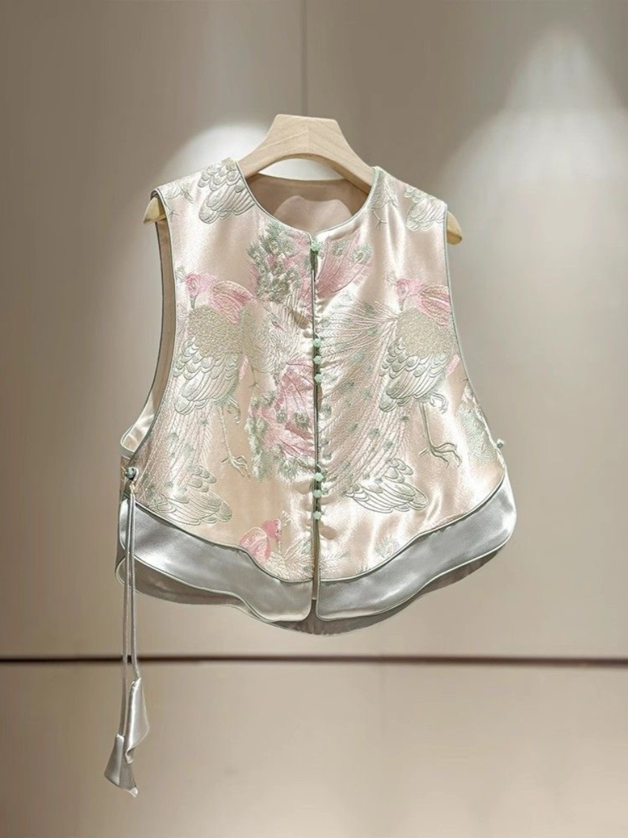 Embroidery Vest - سترة نسائية جديدة بالطراز الصيني مع