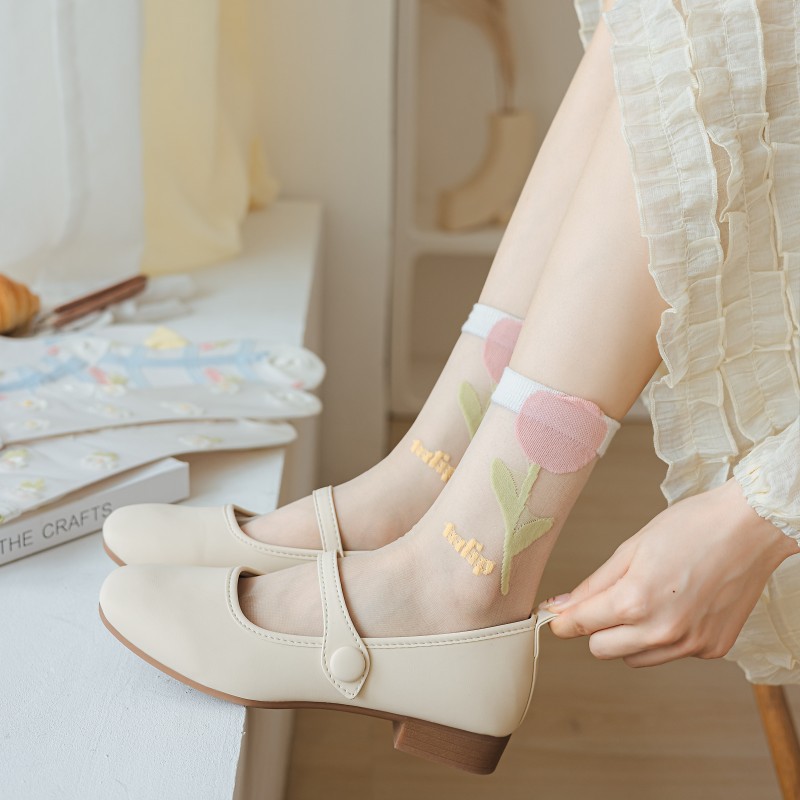 الصيف رقيقة جدا شفافة كريستال  - مراجعة Embroidery On Socks وسعره