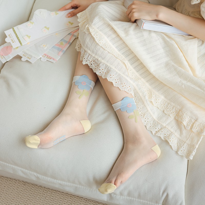 الصيف رقيقة جدا شفافة كريستال  - مراجعة Embroidery On Socks وسعره