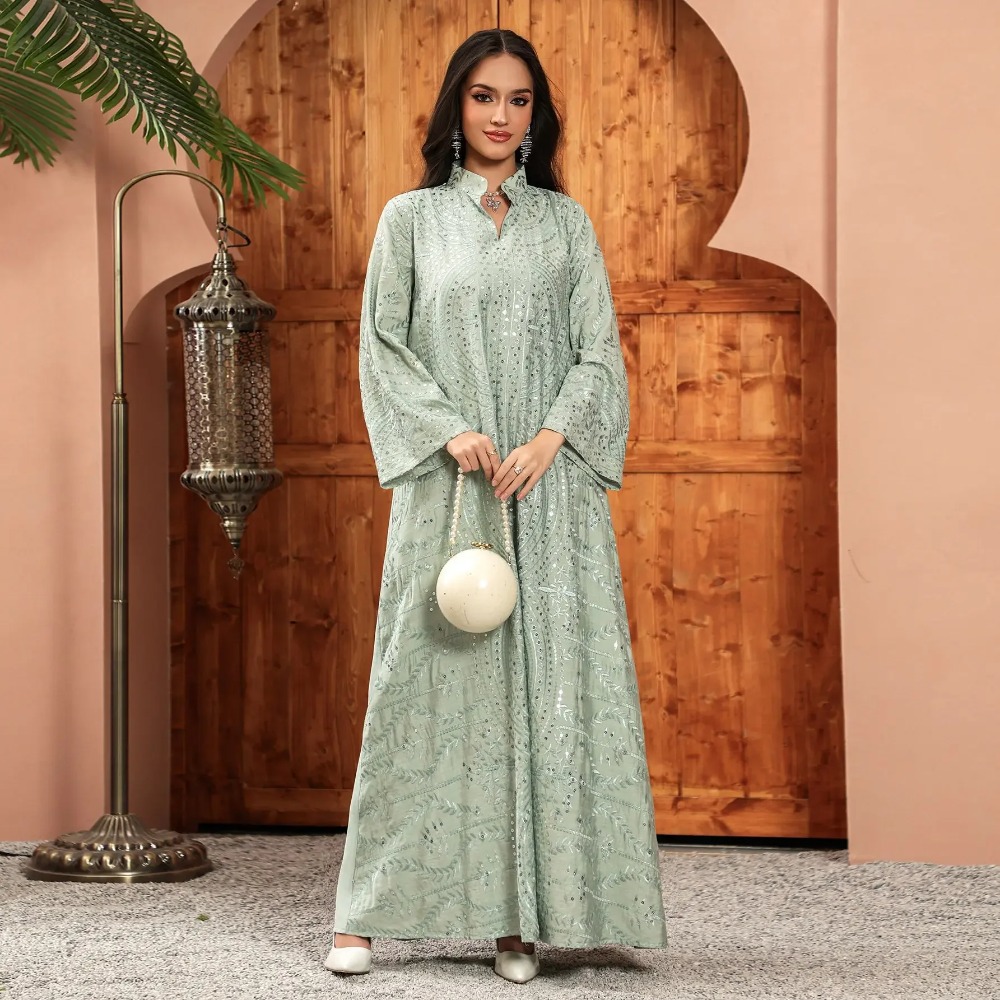 فستان نسائي أنيق في دبي عباية  - مراجعة Embroidery Arabic وسعره