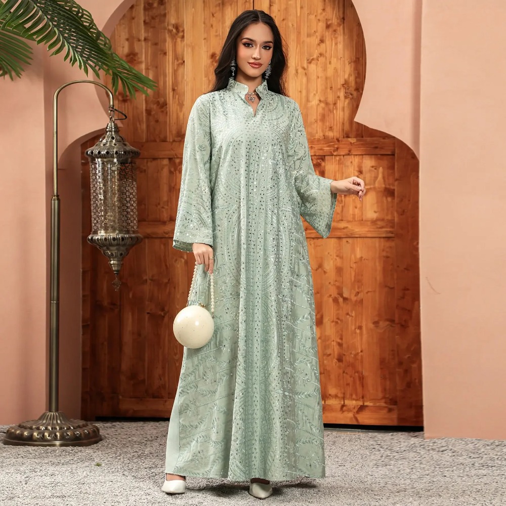 فستان نسائي أنيق في دبي عباية  - مراجعة Embroidery Arabic وسعره