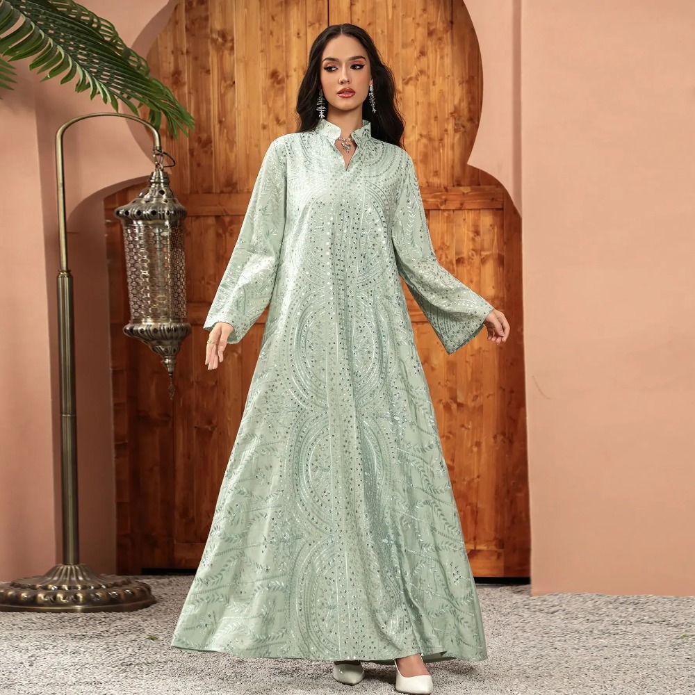 فستان نسائي أنيق في دبي عباية  - مراجعة Embroidery Arabic وسعره