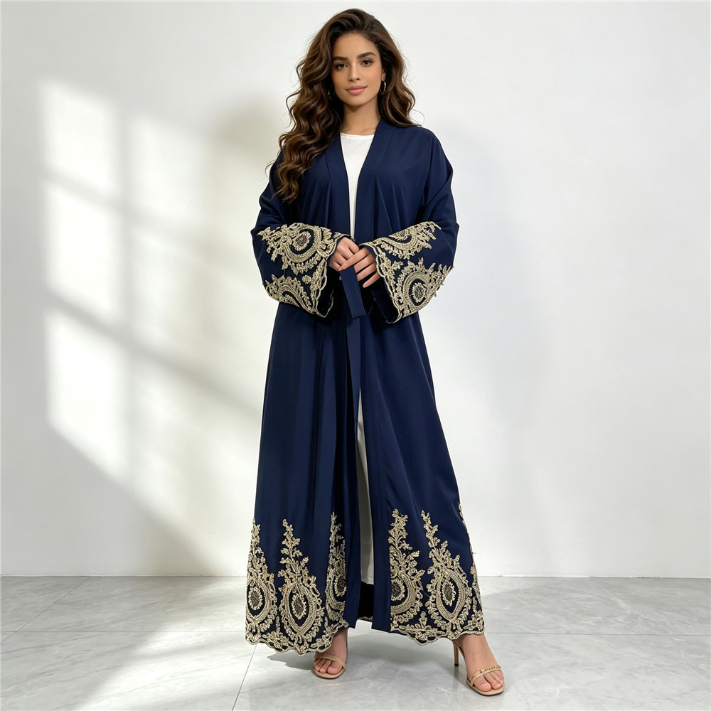 عباية دبي جديدة فاخرة، كيمونو، - مراجعة Embroidery Arabic وسعره