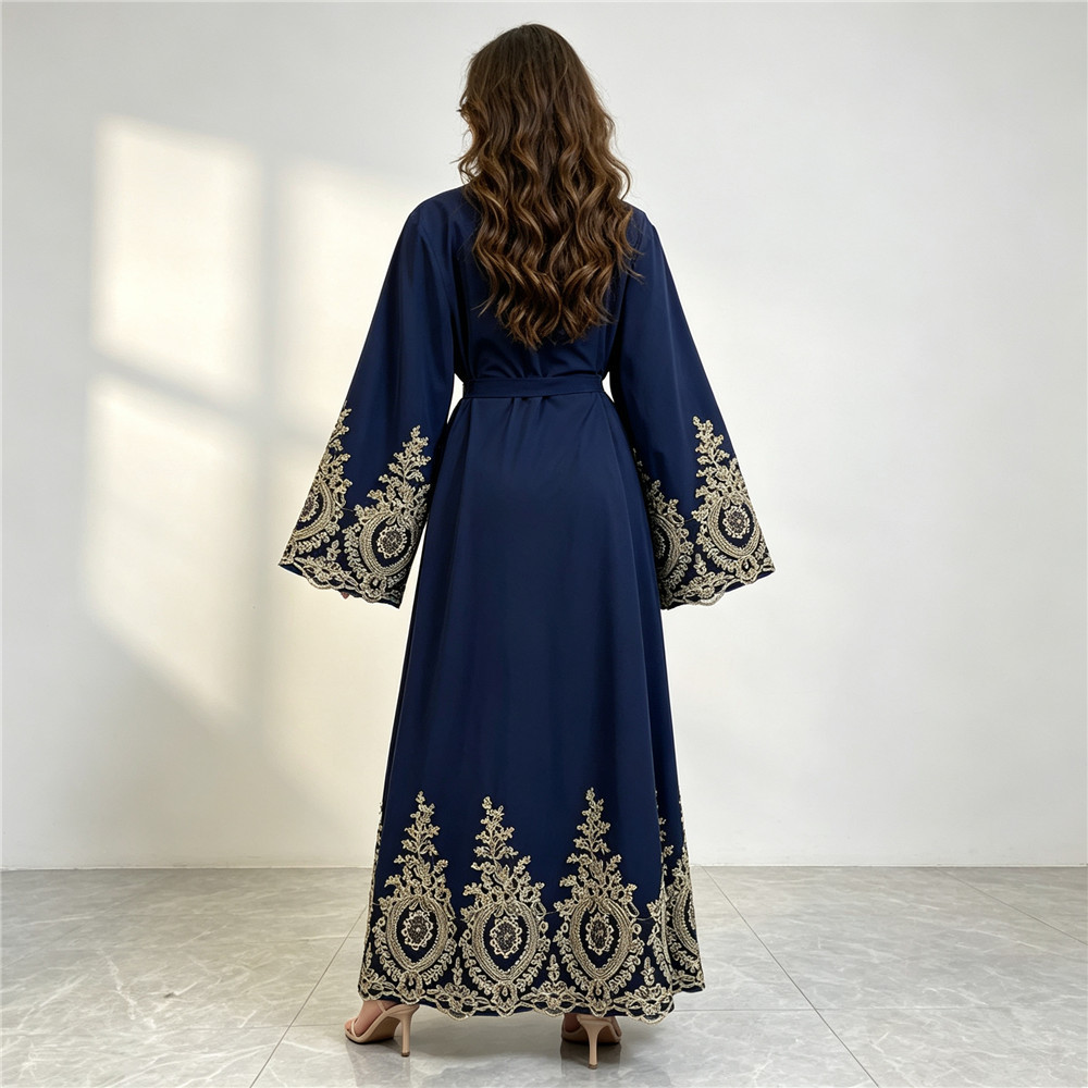 عباية دبي جديدة فاخرة، كيمونو، - مراجعة Embroidery Arabic وسعره