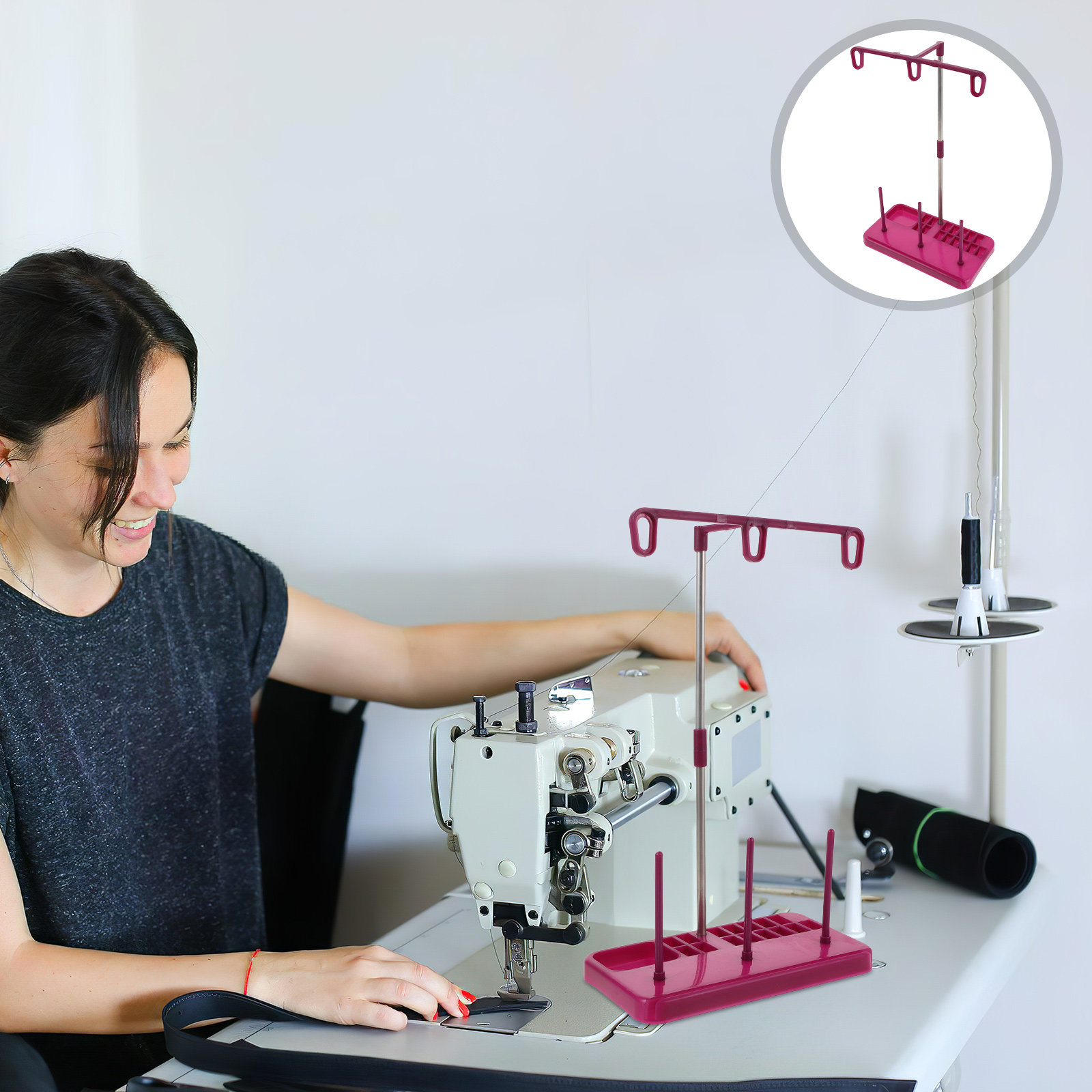 حامل خيوط ماكينة الخياطة بثلاث - مراجعة Embroidery Room وسعره