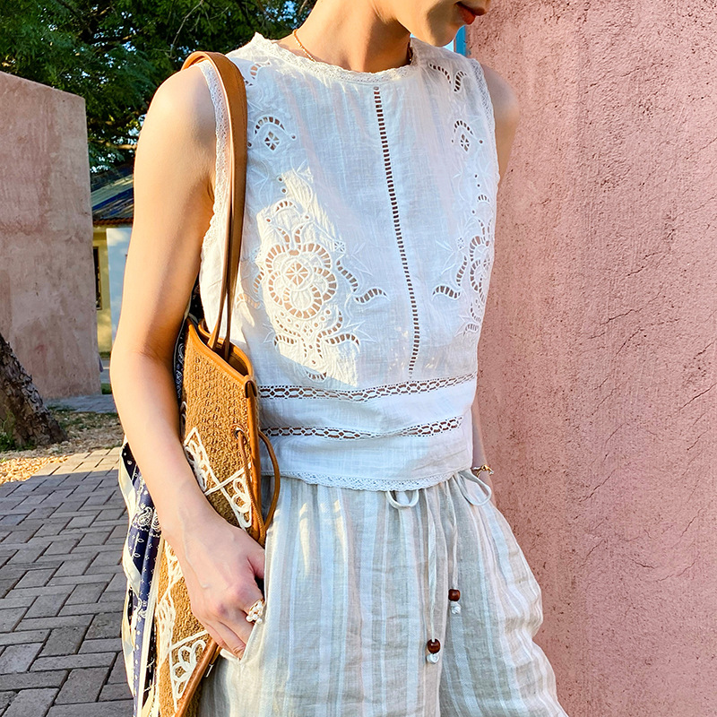 بلوزة نسائية صيفية كاجوال بتصم - مراجعة Embroidery Vest وسعره