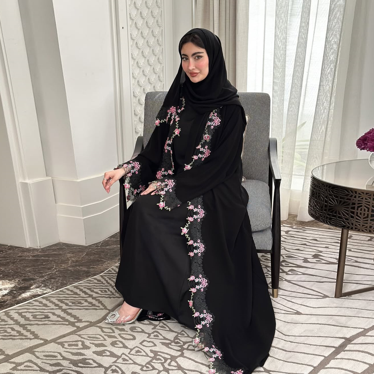 فستان طويل أسود جديد للصيف في  - مراجعة Embroidery Arabic وسعره