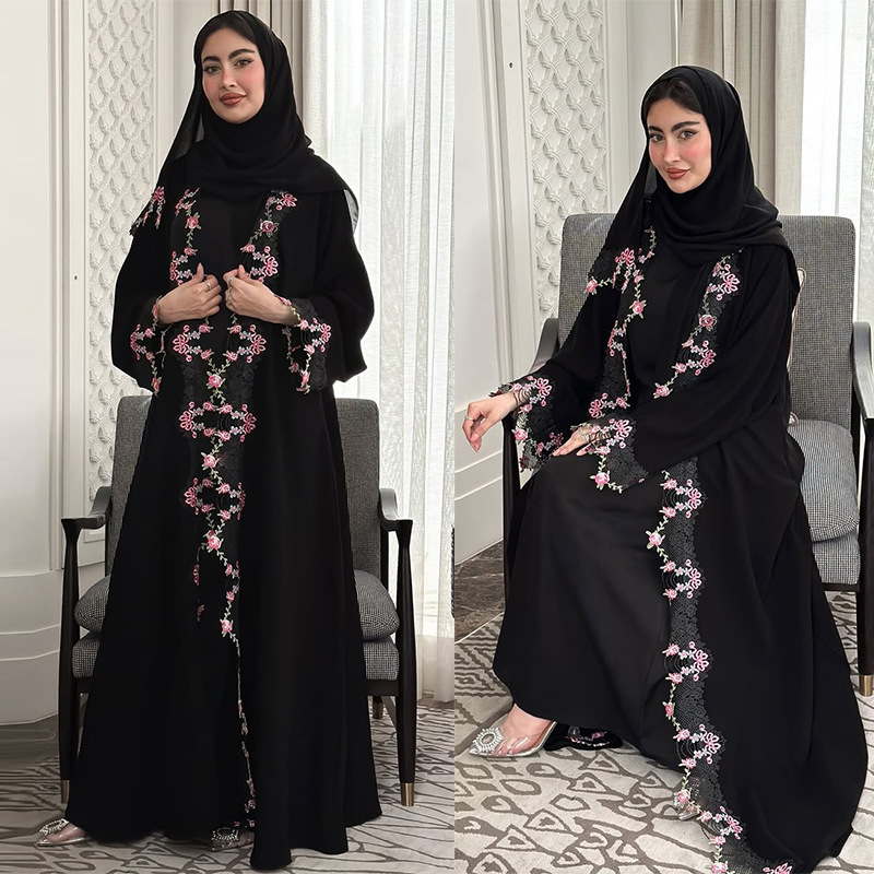 فستان طويل أسود جديد للصيف في  - مراجعة Embroidery Arabic وسعره