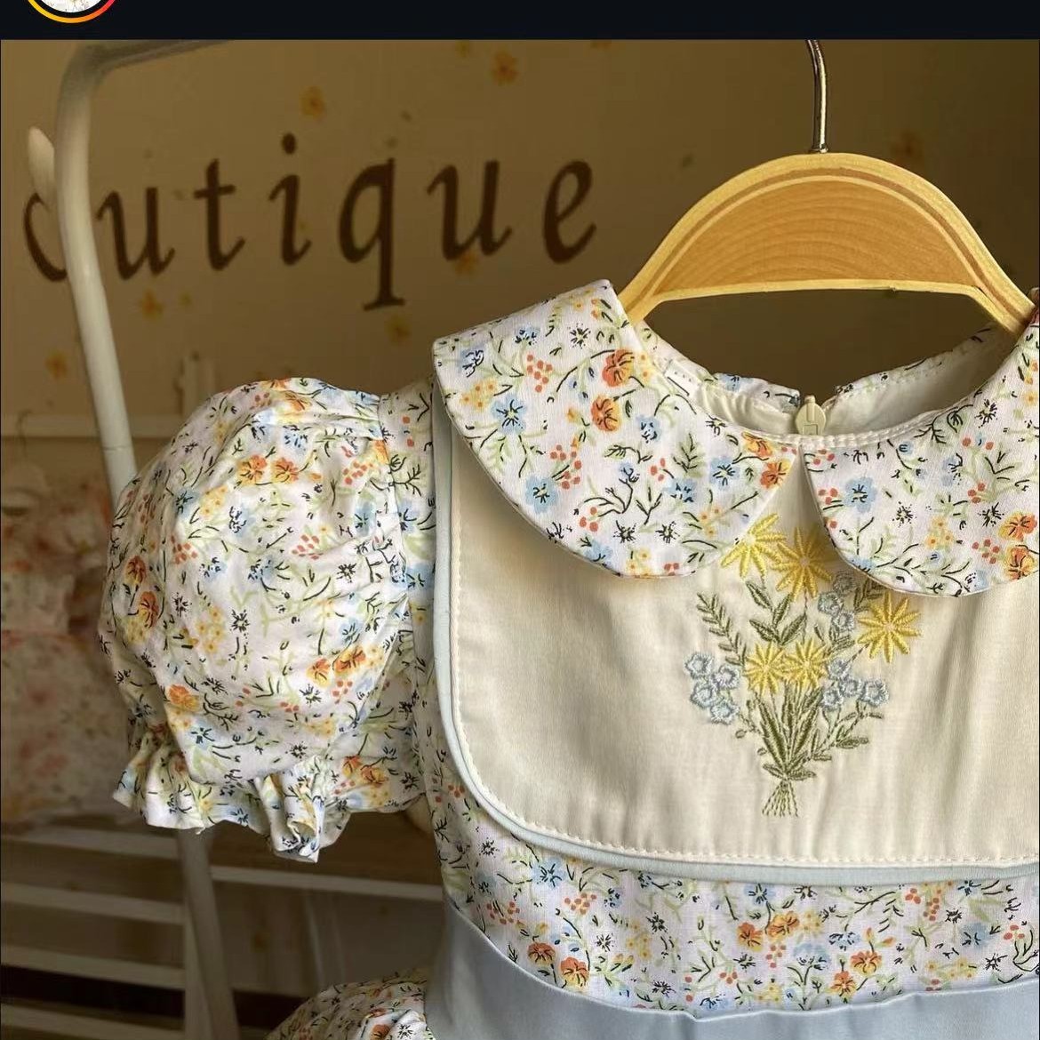 0-12Y طفلة الصيف زهرة التطريز  - مراجعة Embroidery Yellow Flower وسعره