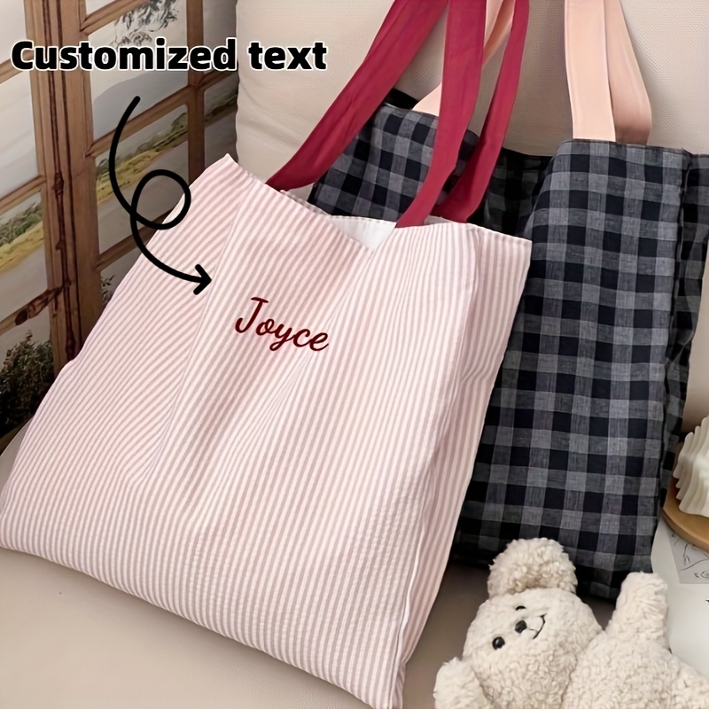 حقيبة حمل مطرزة بالاسم حسب الط - مراجعة Embroidery Names وسعره