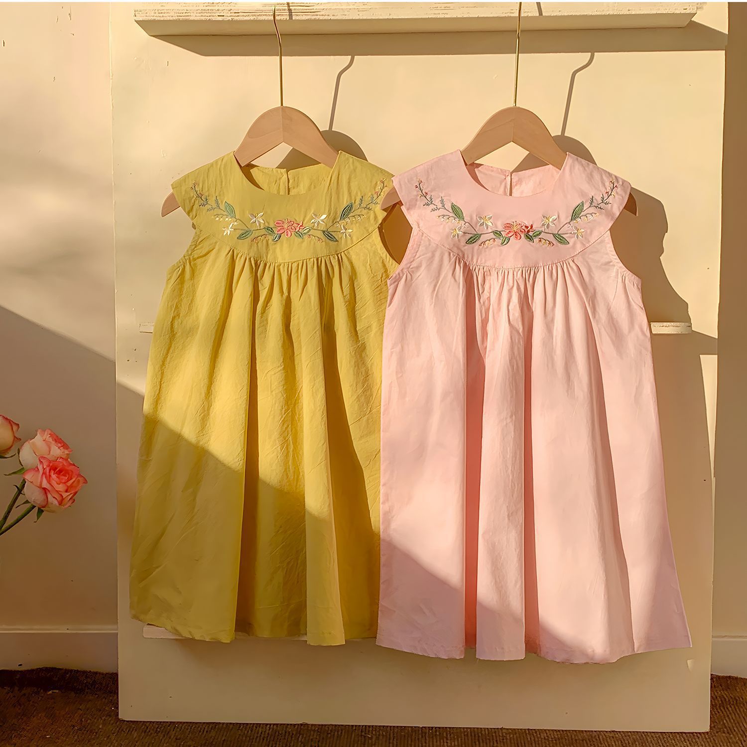 فساتين صيفية جديدة للفتيات على - مراجعة Embroidery Yellow Flower وسعره